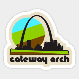 Retro Gateway Arch ))(( Tourist Souvenir National Park Design Sticker